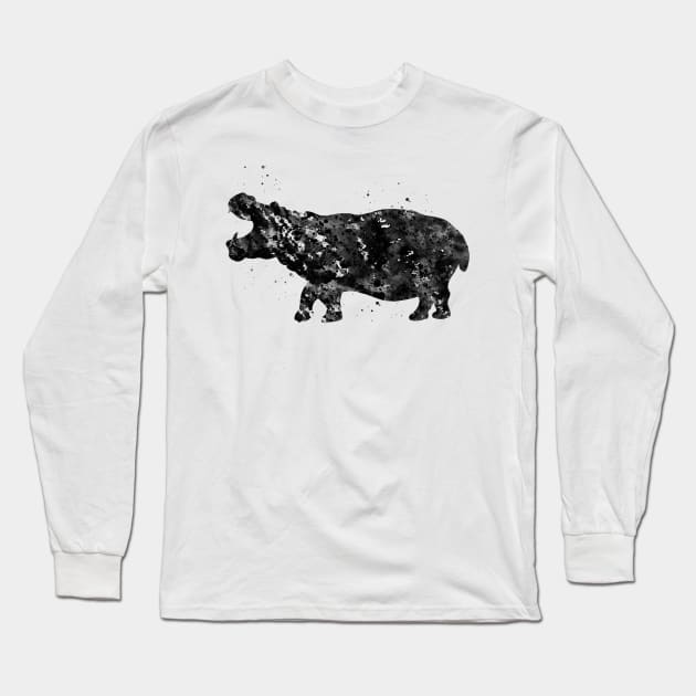 Hippopotamus Long Sleeve T-Shirt by erzebeth